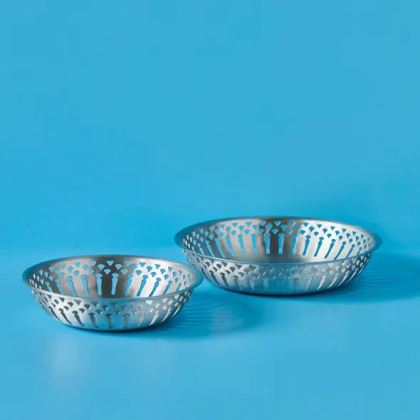 Brödkorg 2-pack antik silverfinish