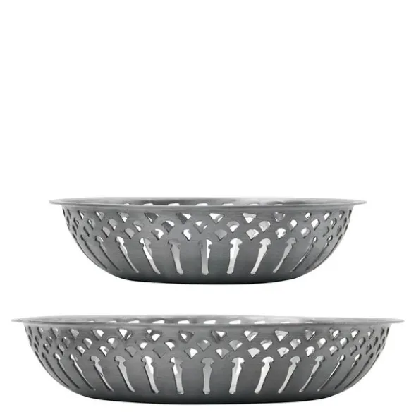 Brödkorg 2-pack antik silverfinish