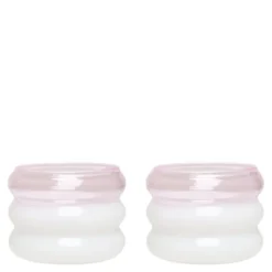Bubble ljuslykta 2-pack 5,6 cm Milky white/Pink