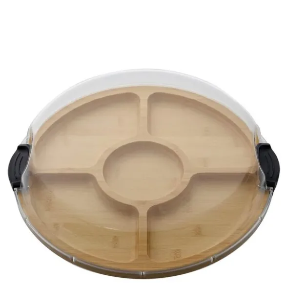 Build-a-Board serveringsbräda med 5 fack och lock 35,5 cm klar/bambu