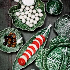 Cabbage Fat med skål Kålblad 28 cm Grön