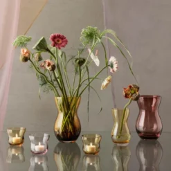 Calabas Duo Vase 21 cm Amber/Burgundy