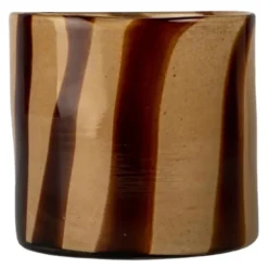 Calore Ljuslykta 15x15 cm Beige/Brun Rand