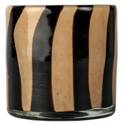 Calore Ljuslykta 10x10 cm Beige/Svart Rand