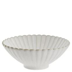 Camille skål 8x20 cm benvit