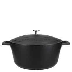 Cast Aluminium gryta 5 L med självösande lock svart