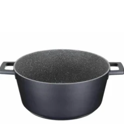 Cast Aluminium gryta 5 L med självösande lock svart