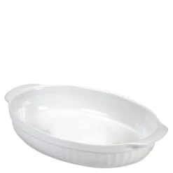 Ceramica ugnsform oval mellan 30x18x6 cm vit