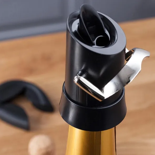 Champagneförslutare Svart