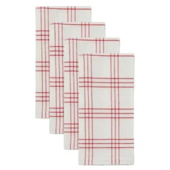 Chef tygservett 40x40 cm 4-pack röd/vit