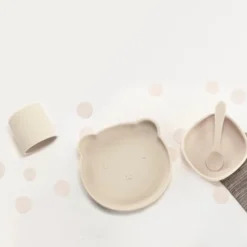 Chic kids barnservis 4 delar silikon creme