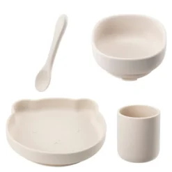 Chic kids barnservis 4 delar silikon creme