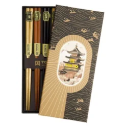 Chopstick gåvoset ätpinnar 5-pack hexagon wood