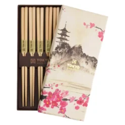 Chopstick gåvoset ätpinnar 5-pack wooden brown