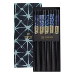 Chopstick gåvoset ätpinnar 5-pack blue mixed designs