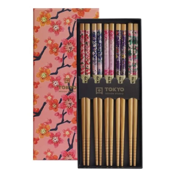 Chopstick gåvoset ätpinnar 5-pack sakura patterns