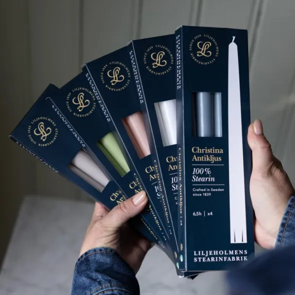 Christina antikljus 26 cm 4-pack dimrosa