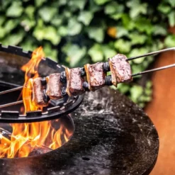 Churrasco gaffelspett grillspett 60 cm stål/olivträ