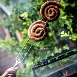 Churrasco gaffelspett grillspett 60 cm stål/olivträ