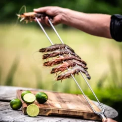 Churrasco gaffelspett grillspett 60 cm stål/olivträ