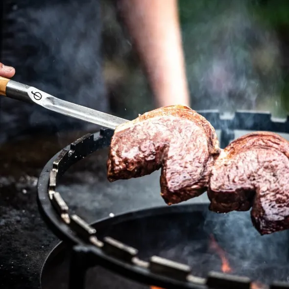 Churrasco grillspett V-form 70 cm stål/olivträ