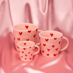 Classic Cups espressokopp 8 cl BABE rosa med hjärtan