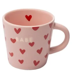 Classic Cups espressokopp 8 cl BABE rosa med hjärtan