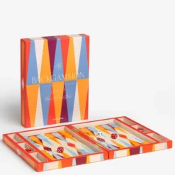 Classic lackerat backgammon röd/multi