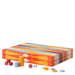Classic lackerat backgammon röd/multi
