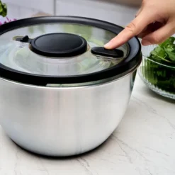 Classic salladscentrifug 5,4 L borstad rostfritt stål/svart