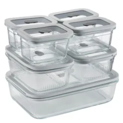 Clear Nest förvaringsset 7 delar 0,3 L + 0,8 L + 2 L klar/ljusgrå