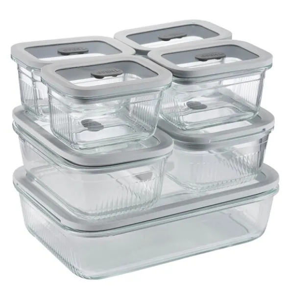 Clear Nest förvaringsset 7 delar 0,3 L + 0,8 L + 2 L klar/ljusgrå