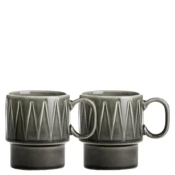 Coffe & More Kaffemugg 25 cl 2-pack mörkgrå