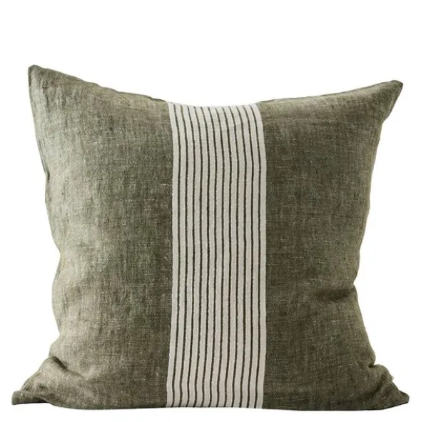 Colette kuddfodral linne 50x50 cm gröna ränder