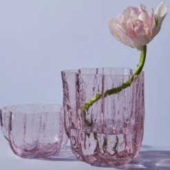 Crackle vas 12 cm rosa