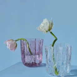 Crackle vas 12 cm rosa