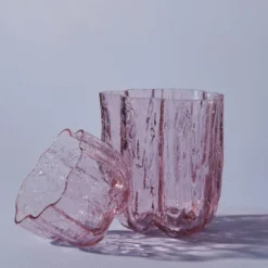Crackle vas 12 cm rosa