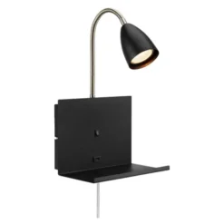 Cuarto vägglampa 30 cm svart
