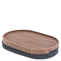 CurveLine anti-slip knäbricka 39x26 cm valnöt/grå