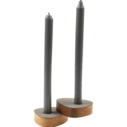Curve Nupo Ljusstake 2-Pack 8x10 cm Ljusgrå