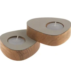 Curve Nupo Värmeljushållare 2-Pack 8x10 cm Ljusgrå