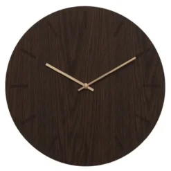 Dark Oak väggklocka 38 cm mörk ek med kopparvisare