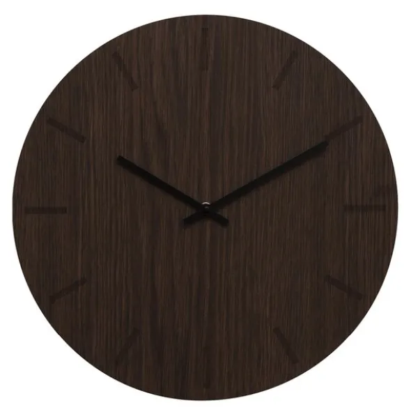 Dark Oak väggklocka 38 cm mörk ek med svart visare