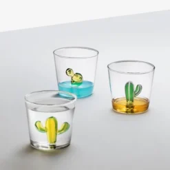 Desert Plants vattenglas 30 cl kaktus grön/bärnsten