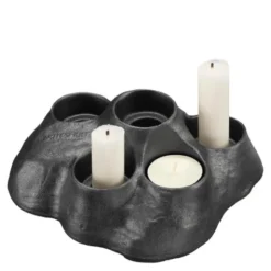 Design ljusstake för ljusstumpar 5 ljus 15x20 cm svart
