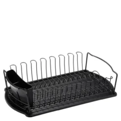 Disa diskställ med bestickhållare 48x28 cm svart