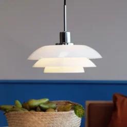 DL31 pendellampa 15 cm opal/krom