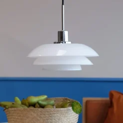 DL31 pendellampa 15 cm opal/krom
