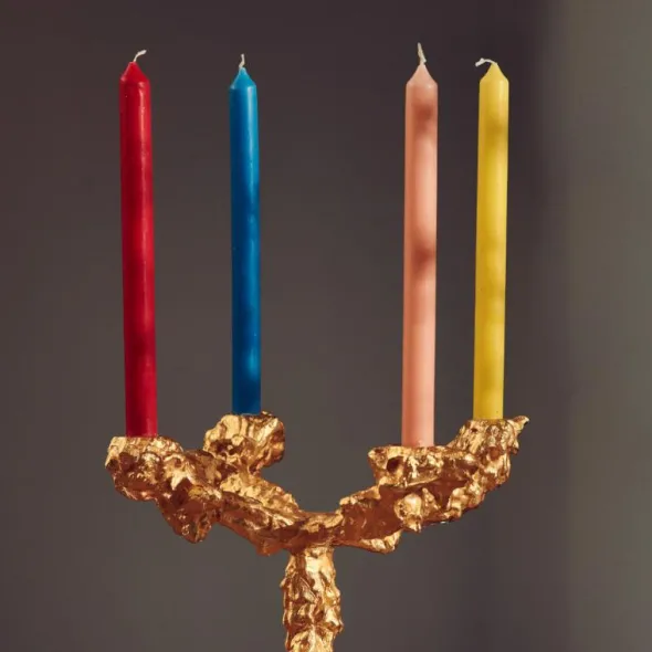 Drip Ljusstake 32 cm Guld