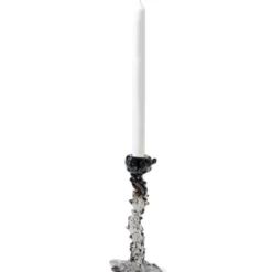 Drip ljusstake glas L 25 cm svart